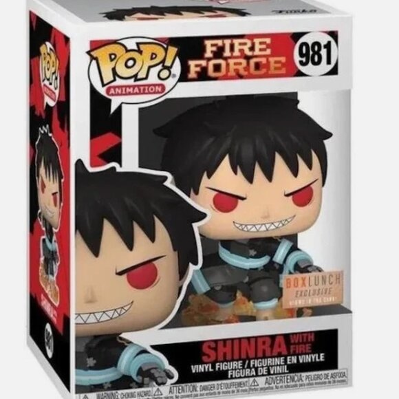 Funko Pop! Vinyl: Fire Force - Shinra with Fire #981 Boxlunch Exclusive GID NEW- - Picture 6 of 10
